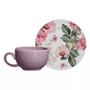 Imagem de Kit 6 Xícaras Cerâmica Chá Café Pires Pink Butterfly 85ml