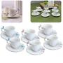 Imagem de Kit 6 Xicaras Com Pires Porcelana 100ml Wolff Birds Luxo 100ml