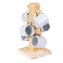 Imagem de Kit 6 xicaras porcelana branca 70ml com suporte madeira cantinho do café