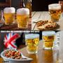 Imagem de Kit 6x Caneca Caveira Vidro Transparente p/ Cerveja, Chopp, Drink 500ml Copo com Alça Personalizado Transparente