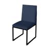 Imagem de Kit 7 Cadeira Para Sala de Jantar Trendy Base Metálica Preto material sintético Azul Marinho - Móveis Mafer