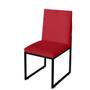 Imagem de Kit 7 Cadeira Para Sala de Jantar Trendy Base Metálica Preto Tecido Sintético Vermelho - Móveis Mafer