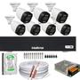 Imagem de Kit 7 Câmeras Segurança Color Dvr Intelbras 1008c Hd 500gb