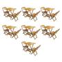 Imagem de Kit 7 Conjuntos de Mesa Dobravel com 2 Cadeiras de Madeira 70x70 para Restaurante e Bar - Mel