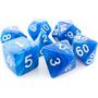 Imagem de Kit 7 Dados RPG de Mesa Conjunto Azul Perolado