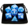 Imagem de Kit 7 Dados RPG de Mesa Conjunto Azul Perolado