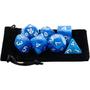 Imagem de Kit 7 Dados RPG de Mesa Conjunto Azul Perolado