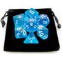 Imagem de Kit 7 Dados RPG de Mesa Conjunto Azul Translúcidos