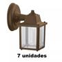 Imagem de Kit 7 Luminaria Arandela Retro Colonial Externo Marrom Alz18