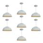 Imagem de Kit 7 Luminária Pendente Meia Lua 34cm Com Interior Cobre Com Fiação 110/220v