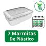 Imagem de Kit 7 Marmita Pote Vasilha Com Tampa Plástico Frezeer Microondas