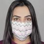 Imagem de Kit 7 Máscaras Faciais Protetoras 100% Algodão Chevron Rosa