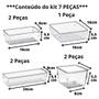 Imagem de Kit 7 Organizador Multiuso Modular Gavetas Maquiagem Cristal