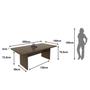 Imagem de Kit 7 Peças com Uma Mesa de Reunião e 6 Cadeiras de Escritório Tela Mesh Espresso Móveis