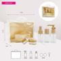 Imagem de Kit 7 Porta Frascos Viagem Organizador Mala Mão Bolsa Necessaire Shampoo Creme Perfume Cuidado Pessoal
