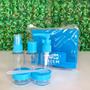 Imagem de Kit 7 Porta Frascos Viagem Organizador Mala Mão Bolsa Necessaire Shampoo Creme Perfume Cuidado Pessoal