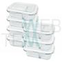 Imagem de Kit 7 Potes Hermético Marmita de Vidro Retangular Com Divisória 1010ml Com Tampa BPA Free: Cozinha Organizada, Sustentabilidade e Alimentos Frescos