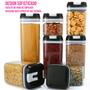 Imagem de Kit 7 Potes Hermeticos Porta Alimentos com Trava