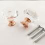 Imagem de Kit 7 Puxadores Pegador Cristal 30 Mm Porta Gaveta Rose Gold