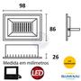 Imagem de Kit 7 Refletor Led Slim 30w Branco Quente 3000K IP66 Luz AMARELA