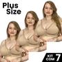 Imagem de Kit 7 Sutiãs Plus Size Estrutura Reforçado Alça Larga Microfibra Tamanhos Maiores 50/52/54/56