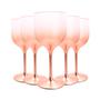 Imagem de Kit 7 Taças De Vinho Acrílico Degradê Rose Gold 280ml Aniversário Decoração