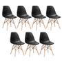 Imagem de Kit - 7 x cadeiras Charles Eames Eiffel DSW - Base de madeira clara