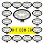 Imagem de Kit 70 Faróis Led Oval 8 Led 24W 12V 24V Branco Jeep Trator