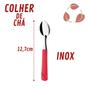 Imagem de Kit 72 Colheres de Chá Aço Inox e Plástico Vermelho Luna