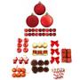Imagem de Kit 72 Enfeites Pendentes Árvore De Natal Sino Vermelho Bola 4cm Decoração Natalina