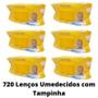 Imagem de Kit 720 Toalhas Umidecidos Upa Bebê Lenços 6 Pacotes Atacado