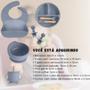 Imagem de Kit 8 Alimentação Bebê Silicone Prato Babador Copo Tigela Cor Rosa Introdução Alimentar infantil