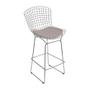 Imagem de Kit 8 Banquetas Bertoia Cromada D60 com Assento Sintético Bege