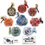 Imagem de Kit 8 Beyblade Burst Valt Shu Ken e Outros + 11 Lançadores + Maleta