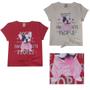 Imagem de Kit 8 Blusinhas Feminina Básica Baby Look Cotton Verão Estampas diversas strass pérola Camiseta Menina Tshirt Tam 4 - 14