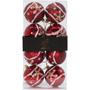 Imagem de Kit 8 Bolas Enfeite Natalino Árvore De Natal Vermelho Branco