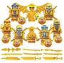 Imagem de Kit 8 Bonecos Blocos De Montar Dourado Escudo Ninjago