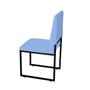 Imagem de Kit 8 Cadeira Para Sala de Jantar Trendy Base Metálica Preto Tecido Sintético Azul Bebê - Móveis Mafer