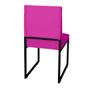 Imagem de Kit 8 Cadeira Para Sala de Jantar Trendy Base Metálica Preto Tecido Sintético Pink - Móveis Mafer