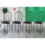 Imagem de Kit 8 Cadeiras 004 Cromo Preto/Florido - Artefamol