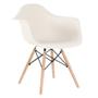 Imagem de Kit 8 Cadeiras Charles Eames Eiffel Daw Com Pés De Madeira Clara Creme