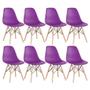 Imagem de Kit 8 Cadeiras Charles Eames Eiffel Dsw Com Pés De Madeira Clara Roxo