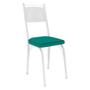 Imagem de Kit 8 Cadeiras de Cozinha Virginia material sintético Azul Turquesa Pés de Ferro Branco - Pallazio