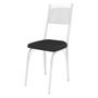 Imagem de Kit 8 Cadeiras de Cozinha Virginia material sintético Preto Pés de Ferro Branco - Pallazio