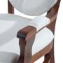 Imagem de Kit 8 Cadeiras de Jantar Estofada com Braço Florence 45x94Cm Madeira Maciça Linho Bege Cru L71 - RMI