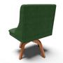 Imagem de Kit 8 Cadeiras Estofadas Base Giratória De Madeira Lia Suede Verde - Ibiza