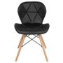 Imagem de Kit 8 cadeiras estofadas Charles Eames Eiffel Slim Wood confort