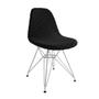 Imagem de Kit 8 Cadeiras Jantar Eames Eiffel Estofadas Preto Base Ferro Branco