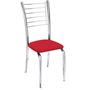 Imagem de Kit 8 cadeiras Lara cromada para cozinha-assento sintético vermelho-Gat Magazine