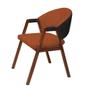 Imagem de Kit 8 Cadeiras Liz Ambiente Sala de Jantar Pés Madeira material sintético Preto e Boucle Terracota
